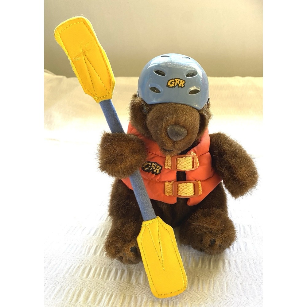 Disney's California Adventure Rafting Grizzly Bear Plush 8" Gift Funny Cute